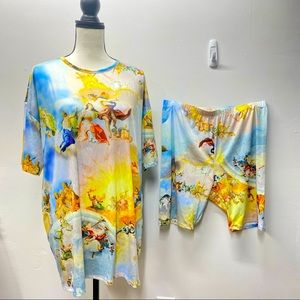 Angels in the Sky 2 piece short set